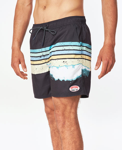 Rip Curl - inramad volley - tvättad svart